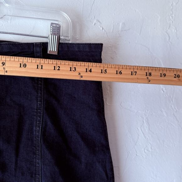Indigo‎ Rein Skirt Vintage 90s Large Denim Button Front A-Line Mini Western - Picture 3 of 8